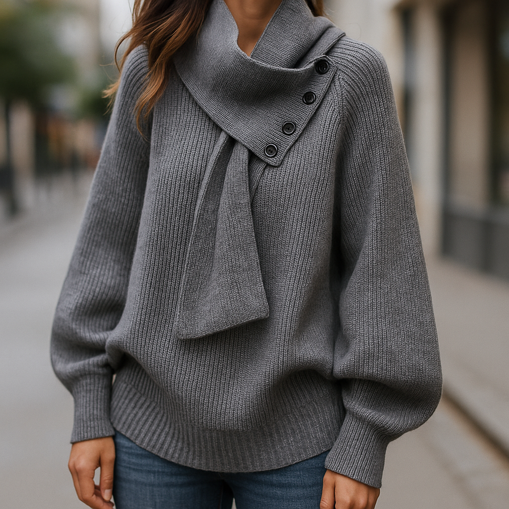 Maria | Cozy Scarf-Neck Sweater