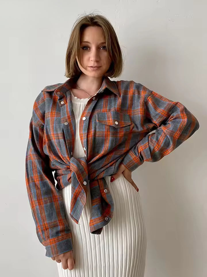 Susan | Oversized Vintage Check Shirt
