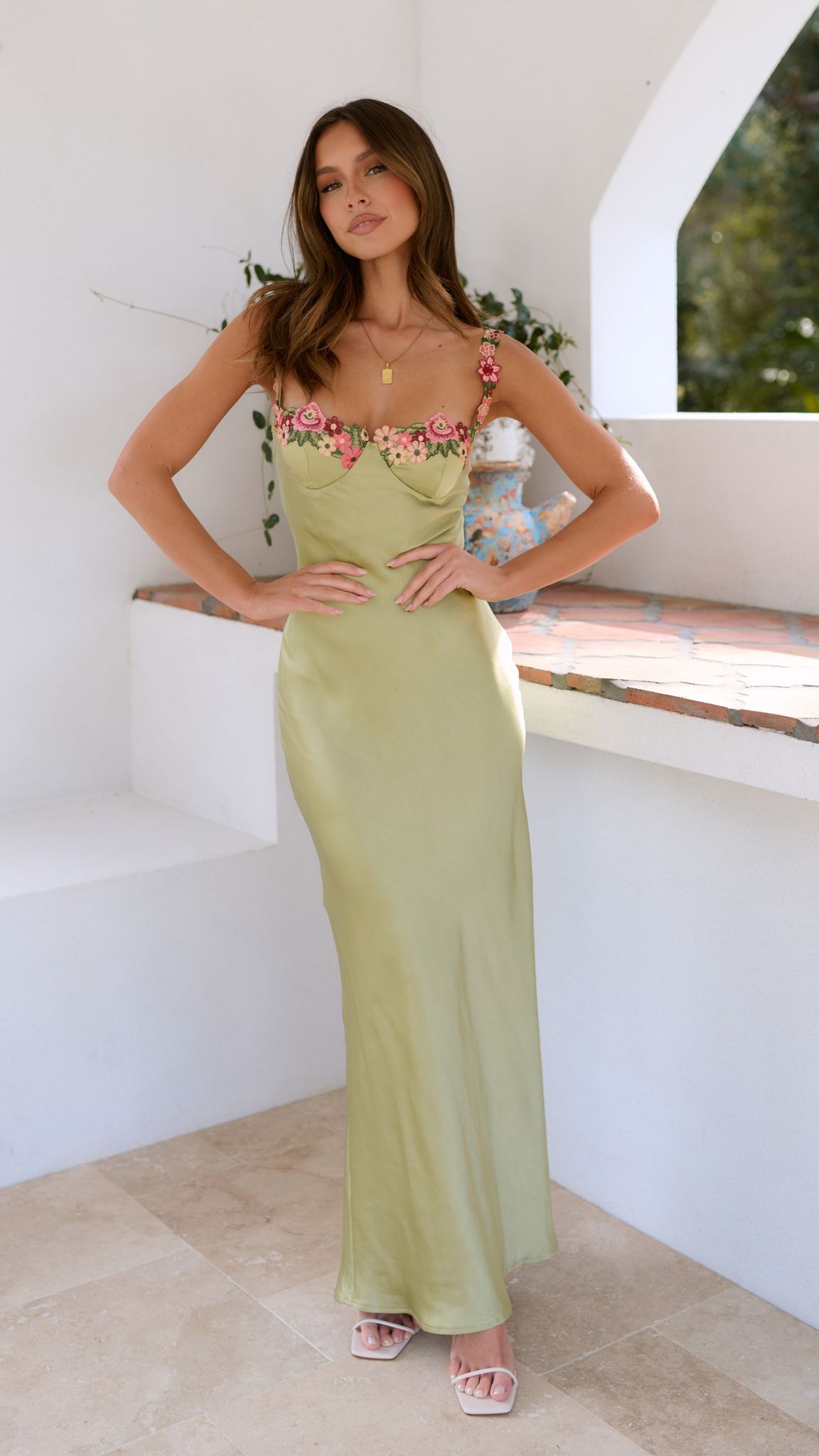 Jacquel | Clean Line Embroidered Dress