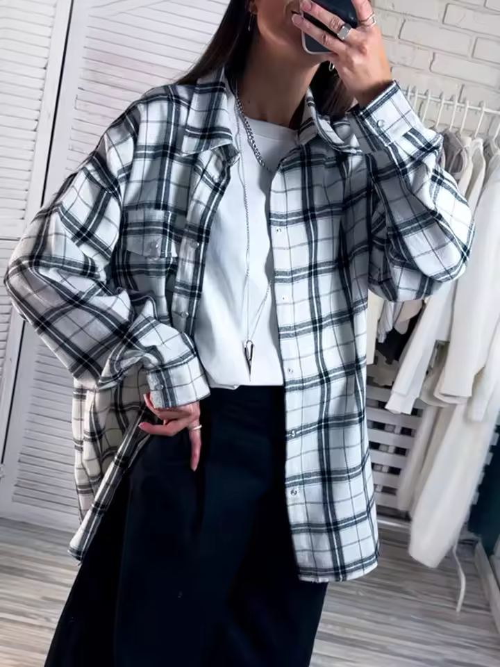 Susan | Oversized Vintage Check Shirt
