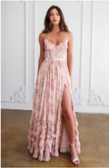 Trixina | Romantic dress with floral detail