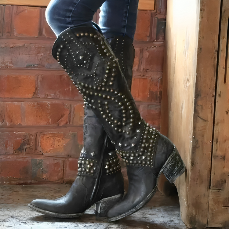 Paige | Western Knee-High Boots