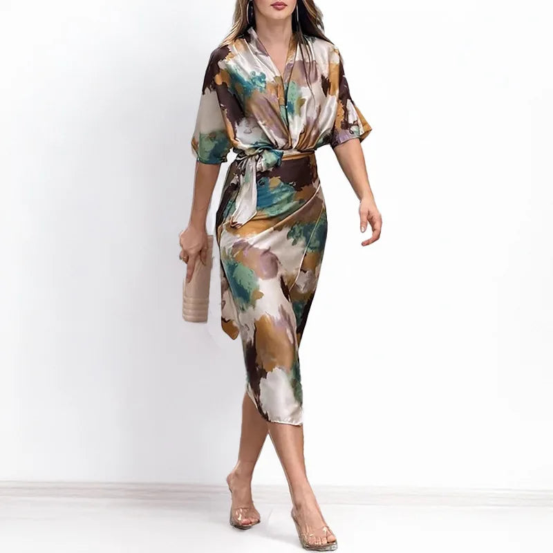 Roxane  | Belted V-Neck Maxi Dress