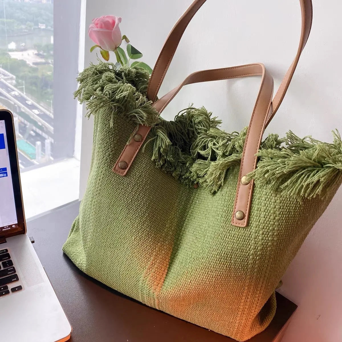 Ruby | Modern Canvas Handbag