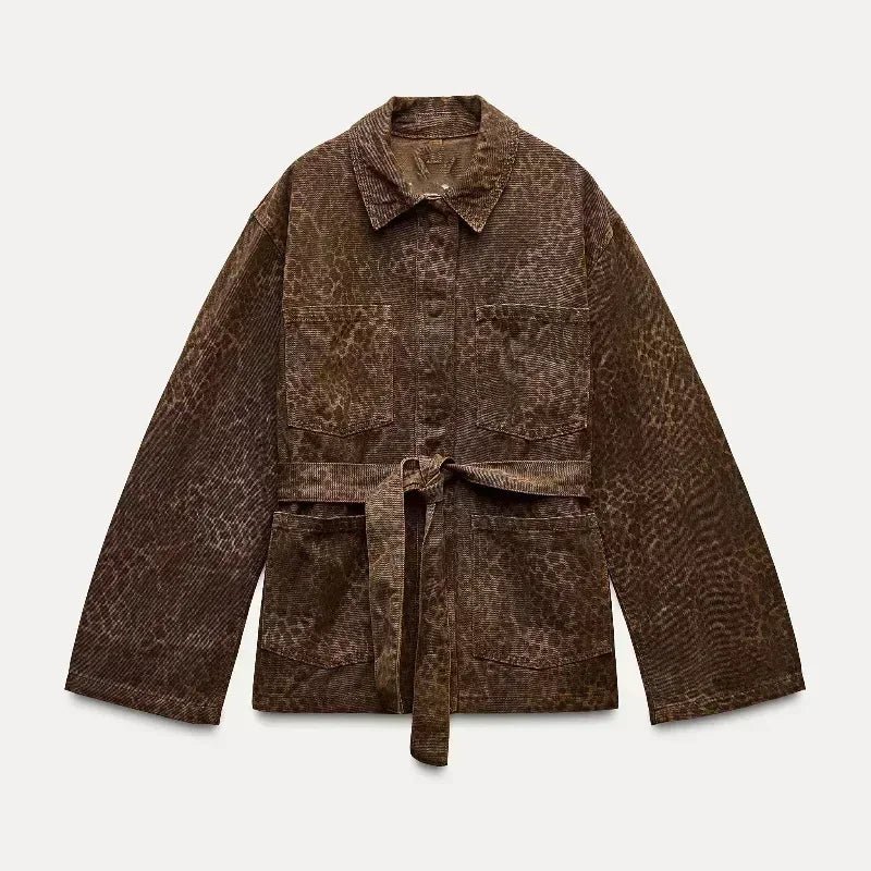 Jolina | Leopard Print Belted Coat
