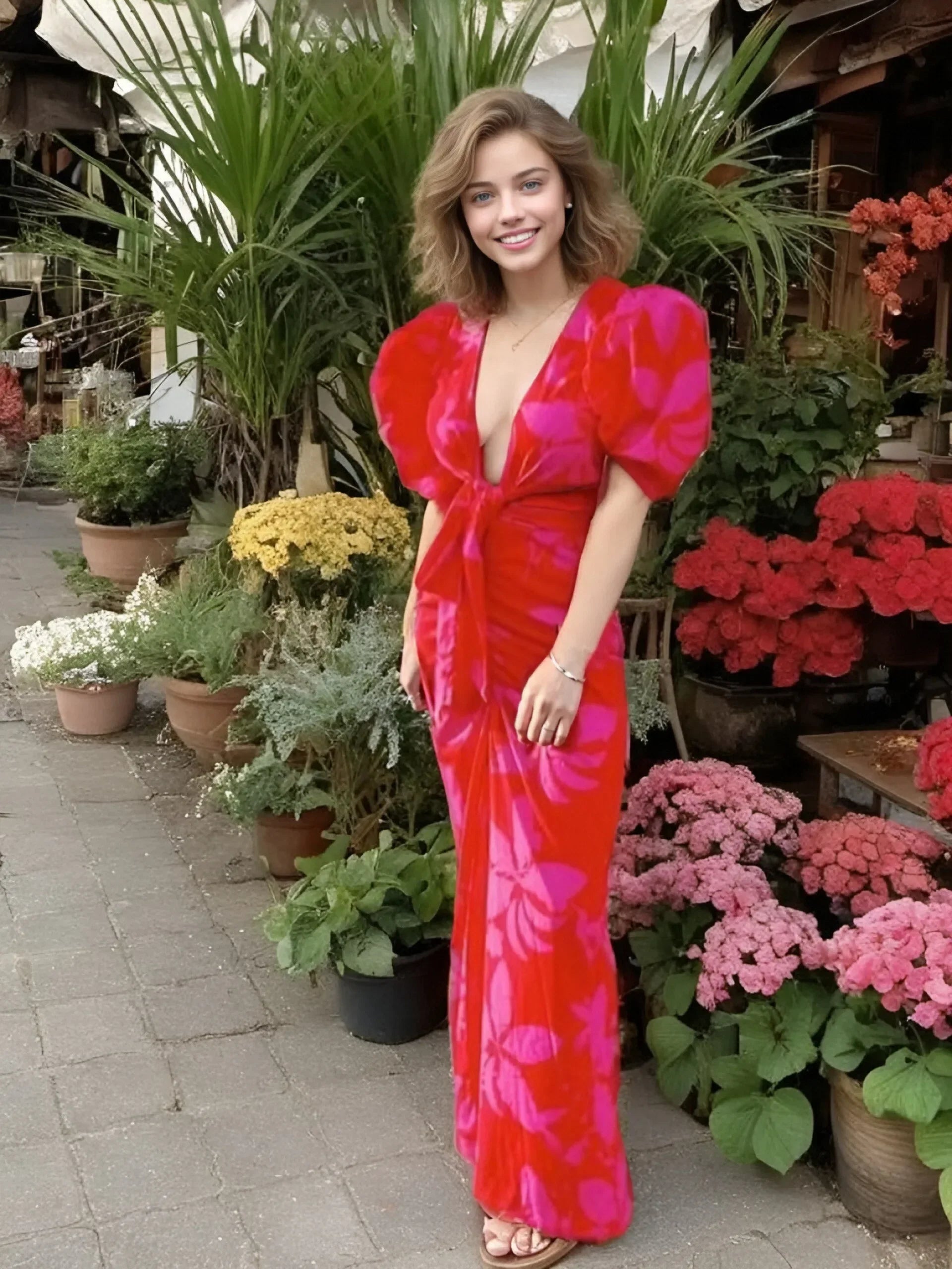 Keisha | Elegant Deep V Maxi Dress