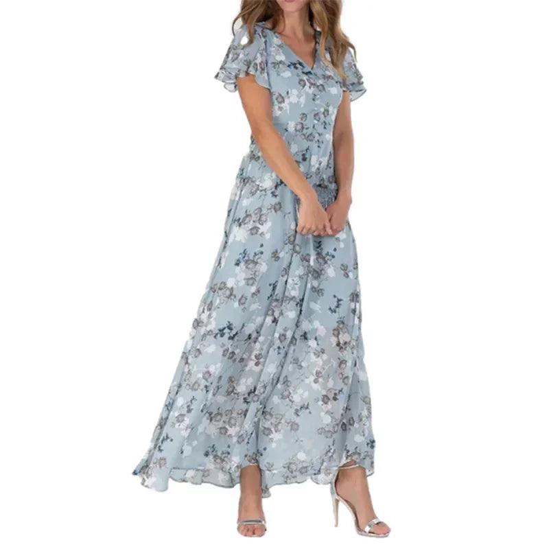 Denice | Sweet Floral V-Neck Dress