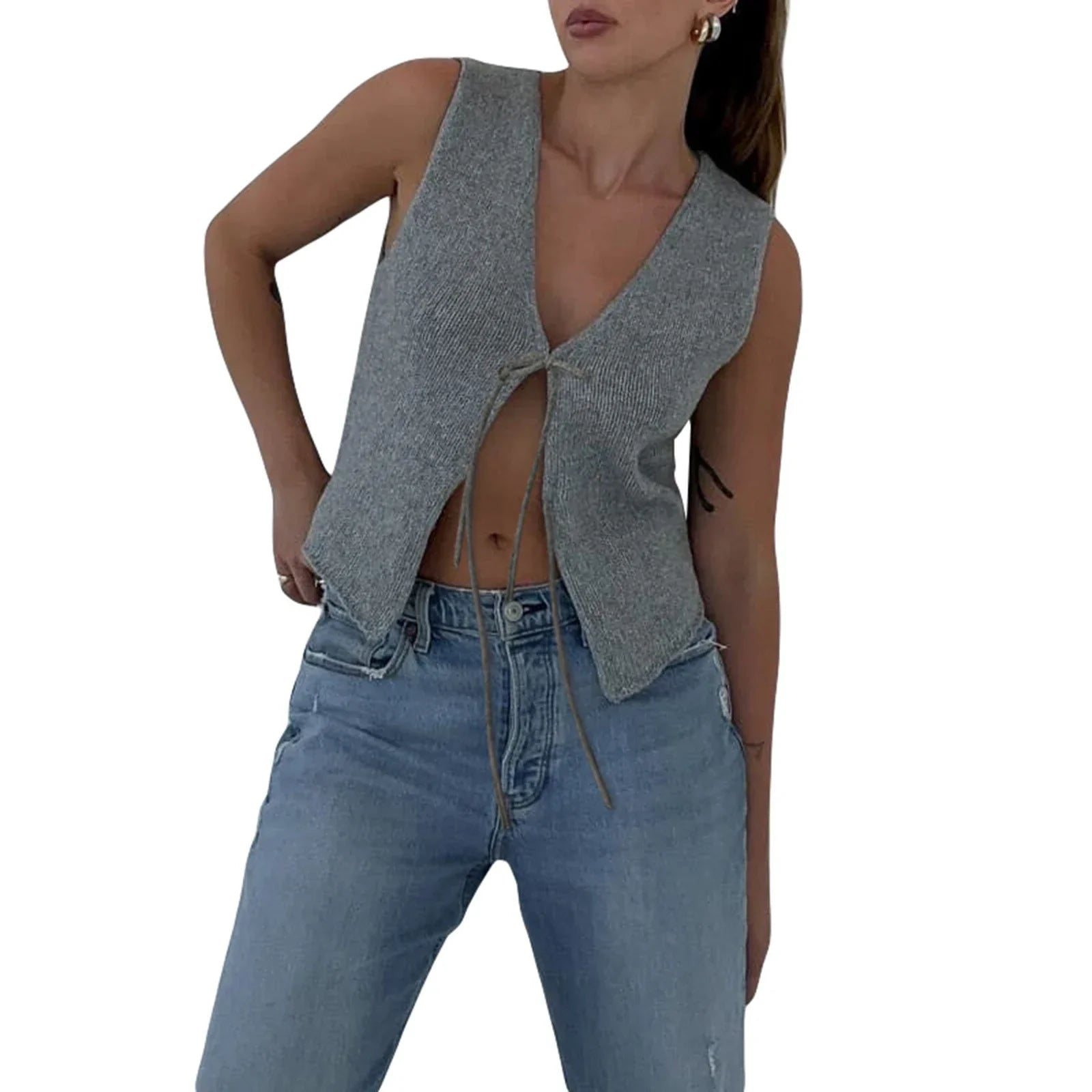 Ingrid | Open Front Knit Vest