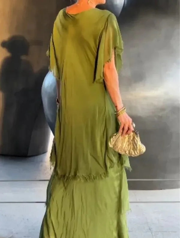 Larisa | Elegant Short Sleeve Maxi Dress