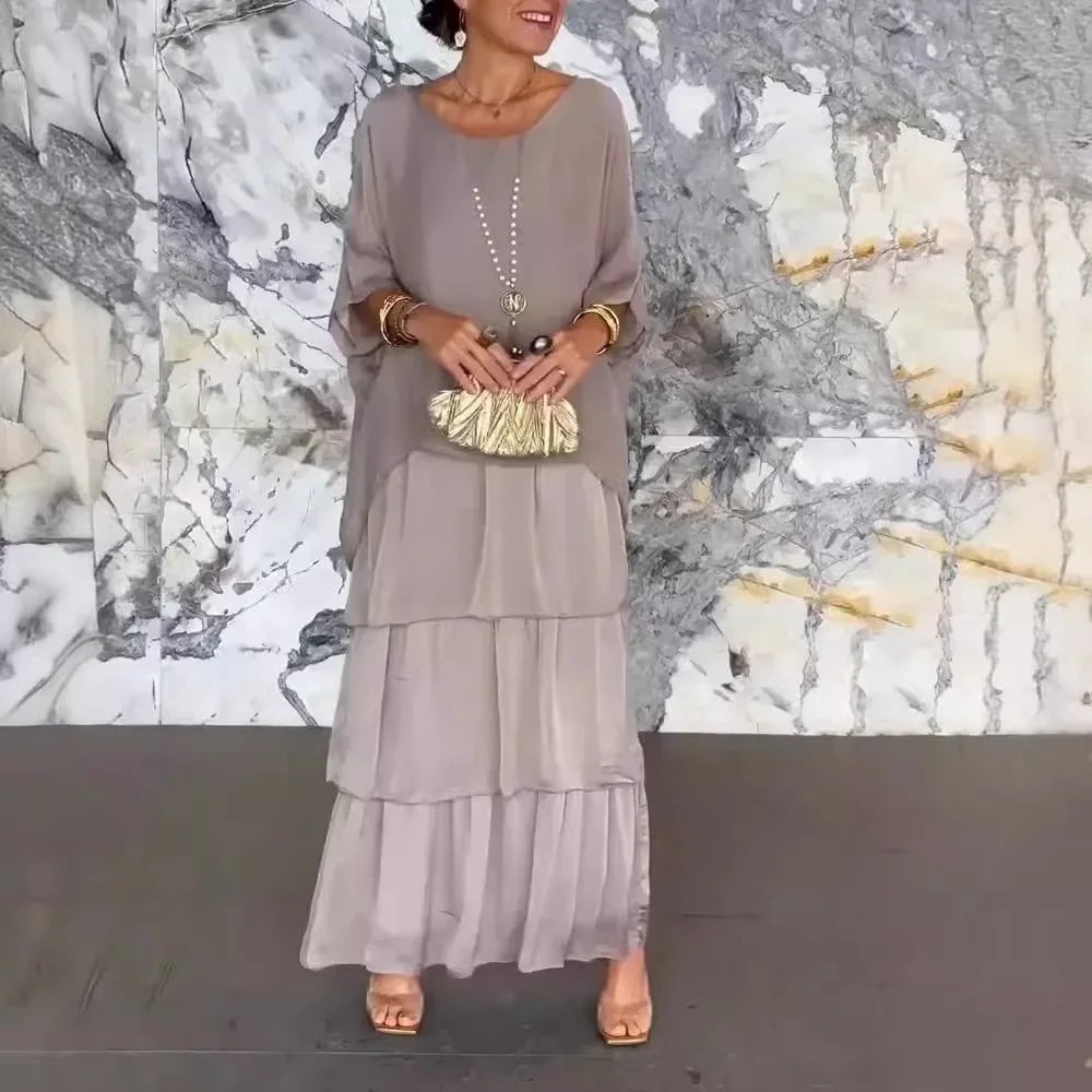 Rosina | Elegant O-Neck Ruffle Dress