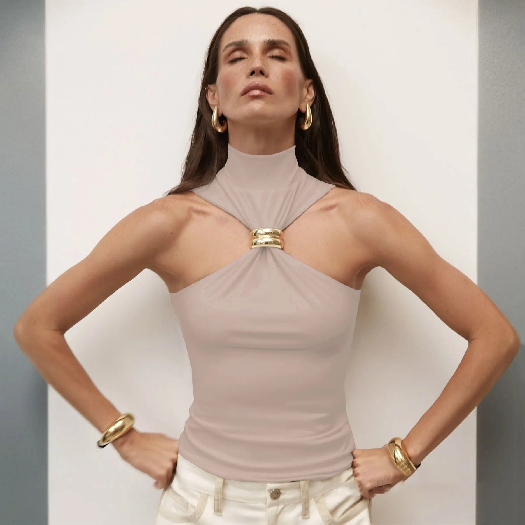 Brianna | Chic Top with Gold Detail
