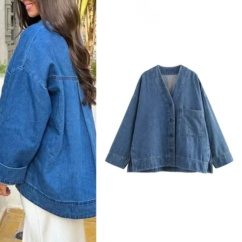 Annabelle | Cotton Denim Top