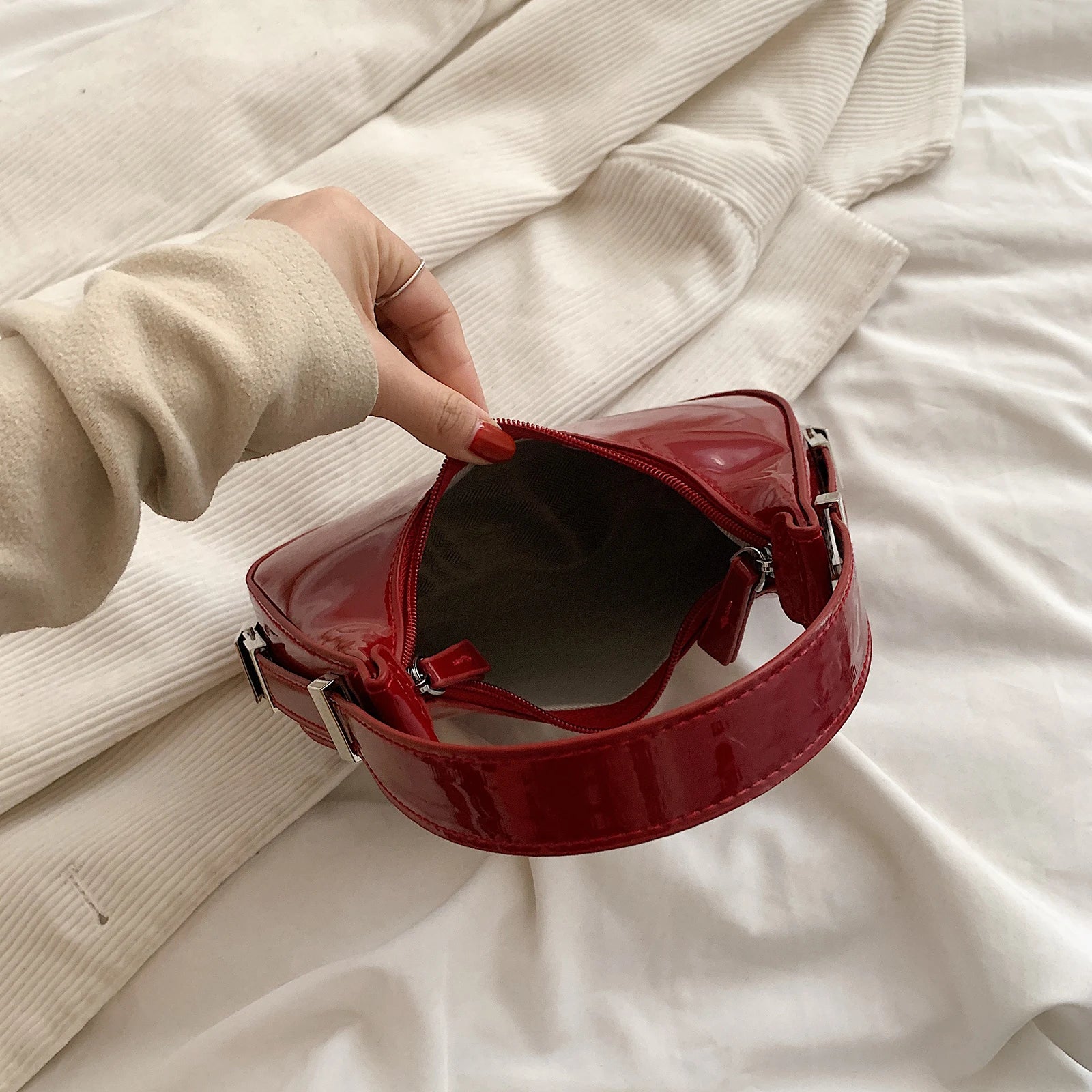 Danica | Red Glossy Shoulder Bag