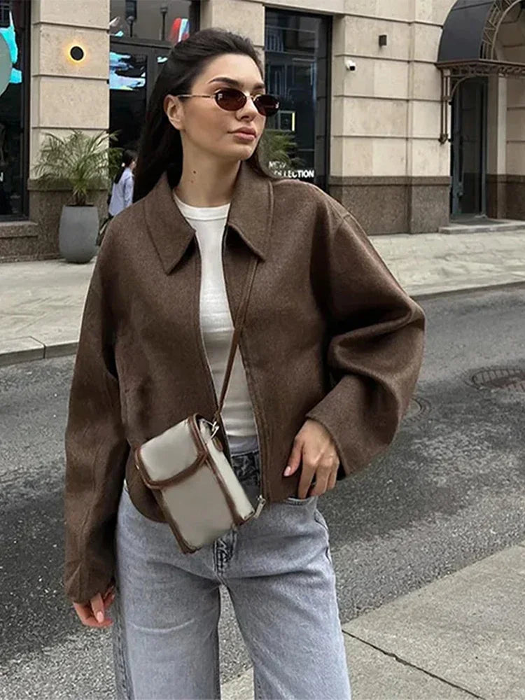 Margaret | Elegant Brown Wool Jacket