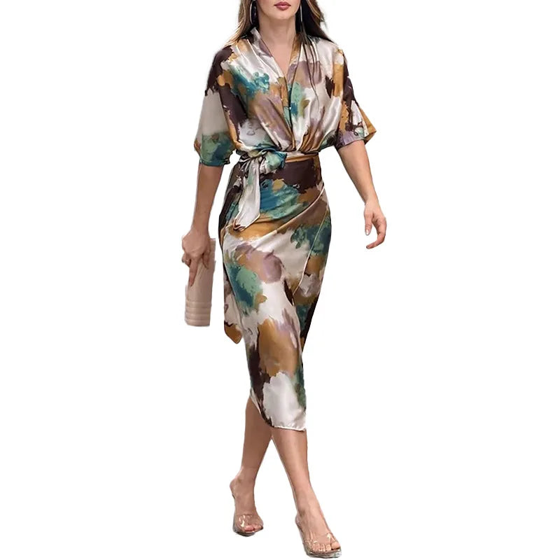 Roxane  | Belted V-Neck Maxi Dress