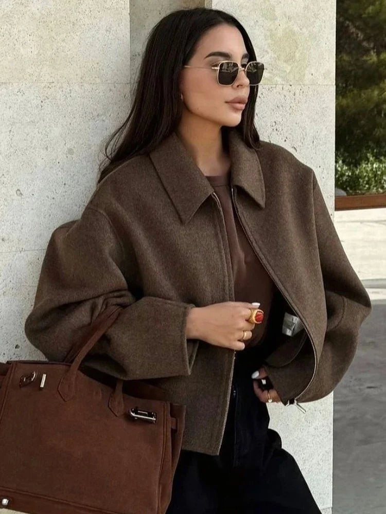 Margaret | Elegant Brown Wool Jacket