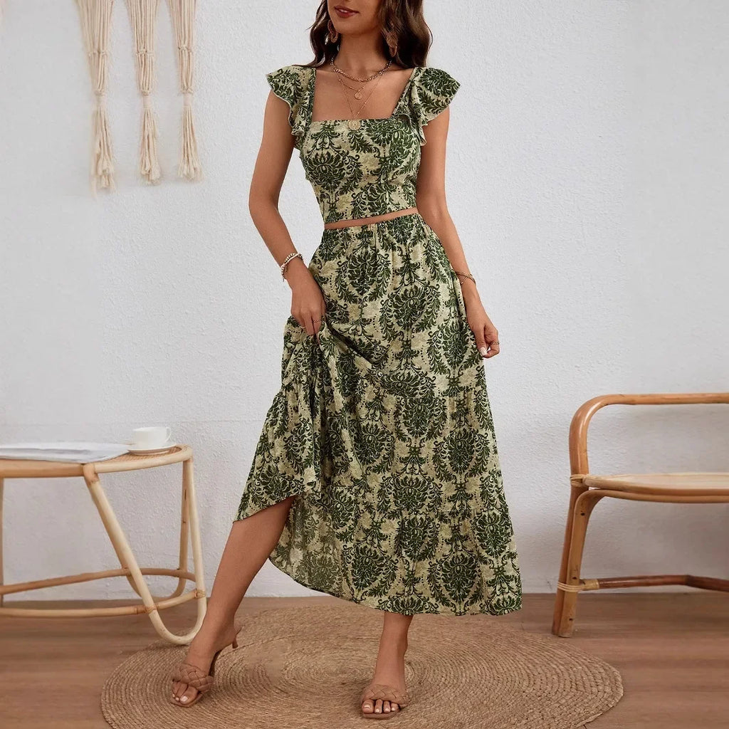 Jazlyn | Floral Halter Long Dress