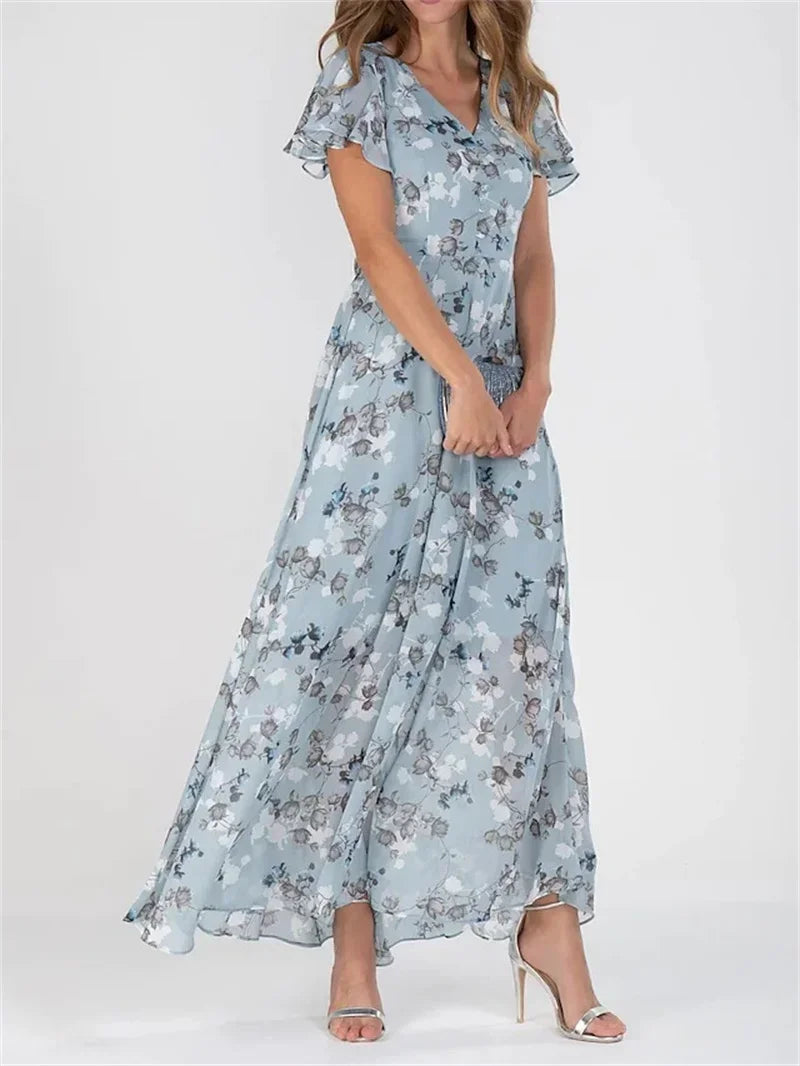 Denice | Sweet Floral V-Neck Dress