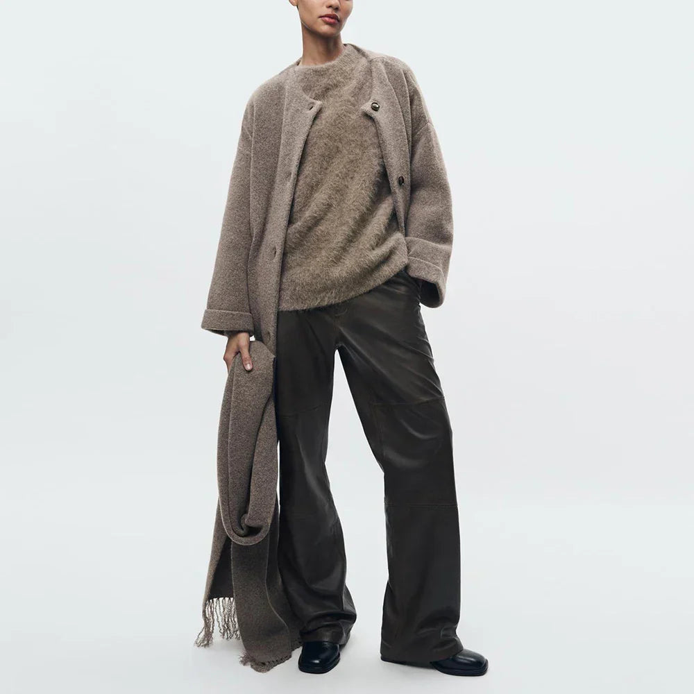 Abigail | Knitted Cardigan with Scarf