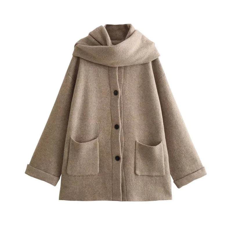 Abigail | Knitted Cardigan with Scarf