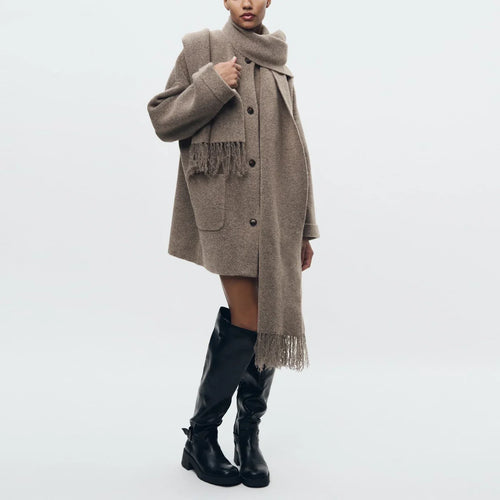 Abigail | Knitted Cardigan with Scarf