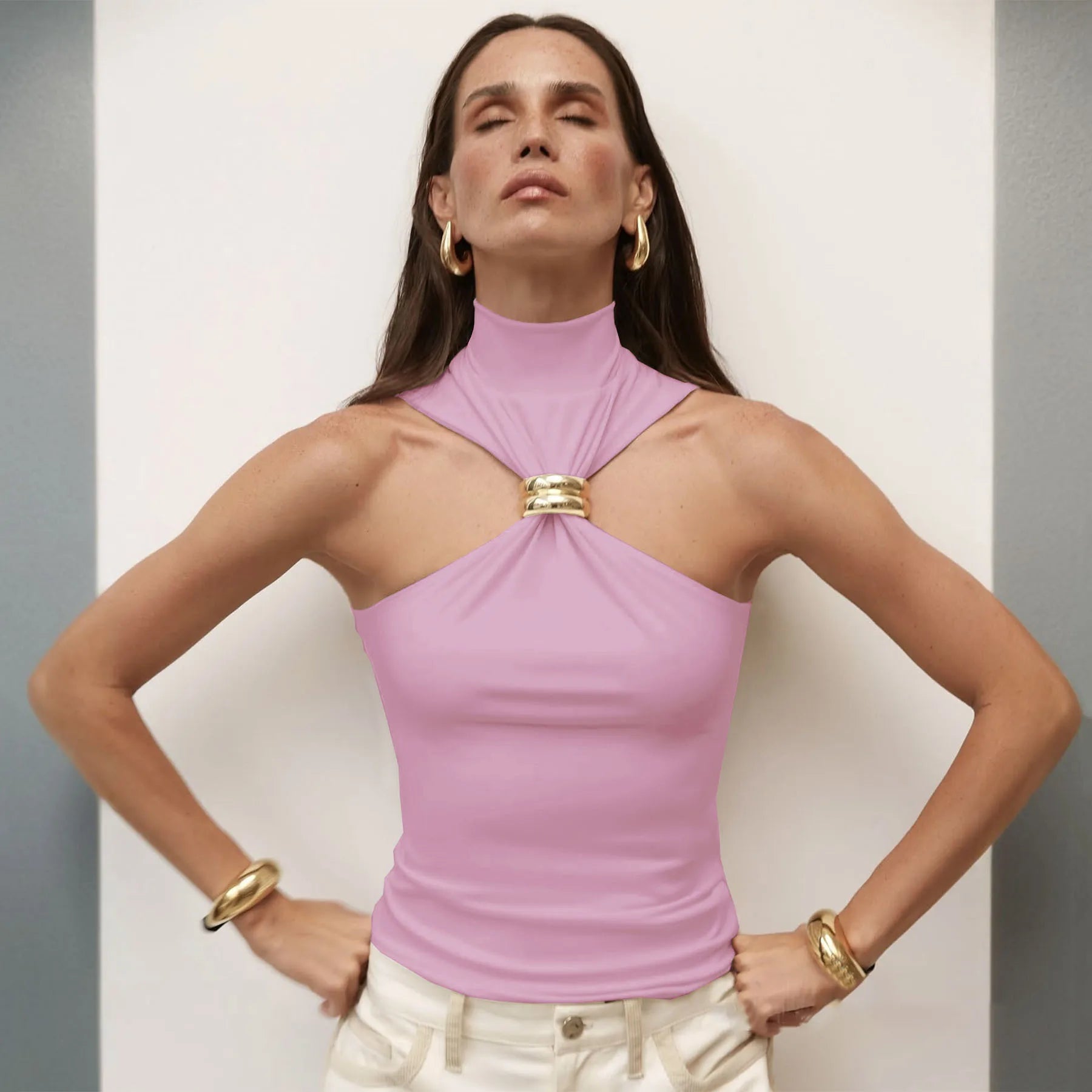 Brianna | Chic Top with Gold Detail
