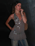 Cindy | Glittering Sequin Halterneck Top