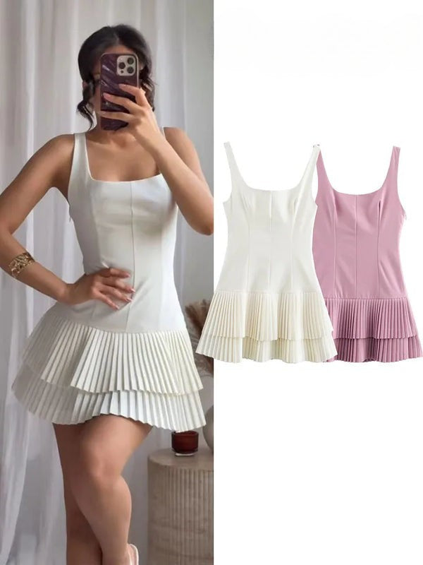 Dania | Elegant Square Neck Mini Dress