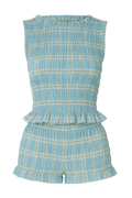 Zamirah | Pleated Ruffle Crop Top Set