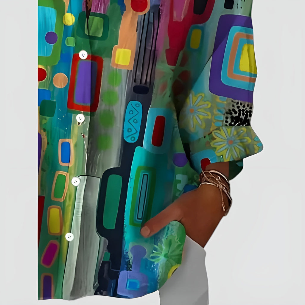 Blanka | Blouse with Geometric Pattern