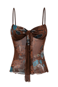 Gwenna | Lightweight Printed Tie Crop Top